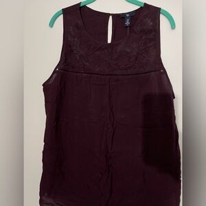 Gap burgundy sleeveless top